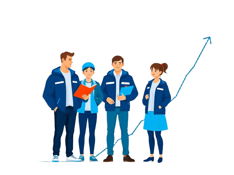Ilustração de aprendizagem profissional com projetos EAD híbridos e gestão de plataformas — EducaTech Lab
